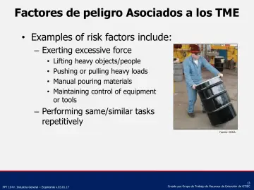 Slide 13: Factores de peligro Asociados a los TME
