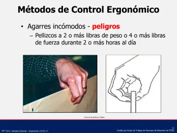 Slide 31: Métodos de Control Ergonómico