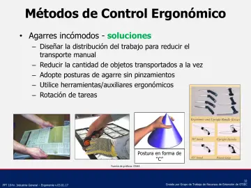 Slide 32: Métodos de Control Ergonómico