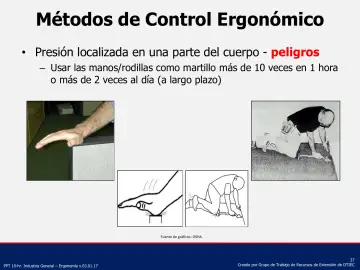 Slide 37: Métodos de Control Ergonómico