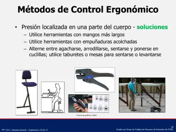 Slide 38: Métodos de Control Ergonómico