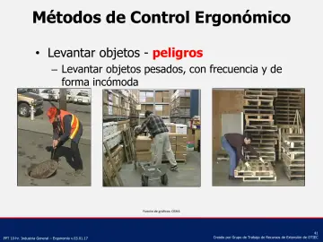 Slide 41: Métodos de Control Ergonómico