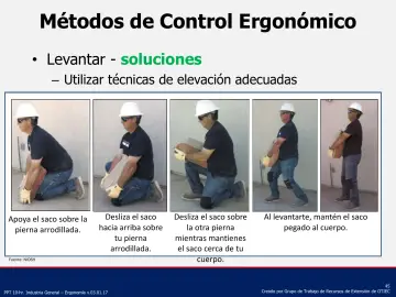 Slide 45: Métodos de Control Ergonómico