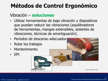 Slide 47: Métodos de Control Ergonómico