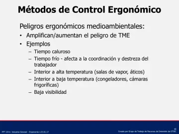 Slide 48: Métodos de Control Ergonómico
