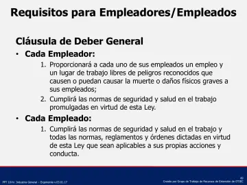 Slide 49: Requisitos para Empleadores/Empleados