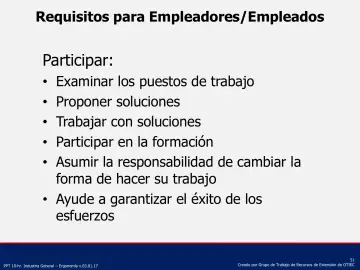 Slide 51: Requisitos para Empleadores/Empleados
