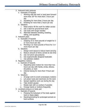 Page 6: 2. Awkward body postures