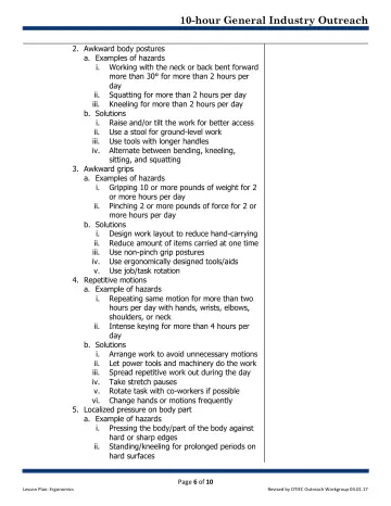 Page 6: 2. Awkward body postures