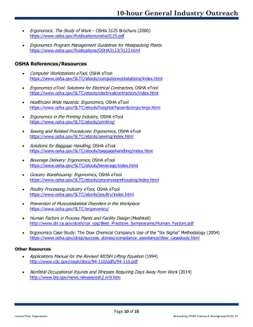 Page 10: Ergonomics: The Study of Work – OSHA 3125 Brochure (2000)