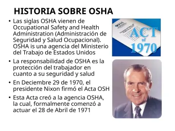 Slide 9: HISTORIA SOBRE OSHA
