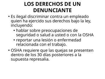 Slide 16: LOS DERECHOS DE UN DENUNCIANTE