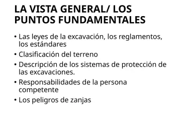 Slide 22: LA VISTA GENERAL/ LOS PUNTOS FUNDAMENTALES