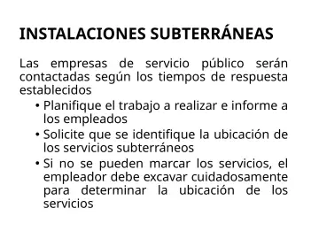 Slide 39: INSTALACIONES SUBTERRÁNEAS