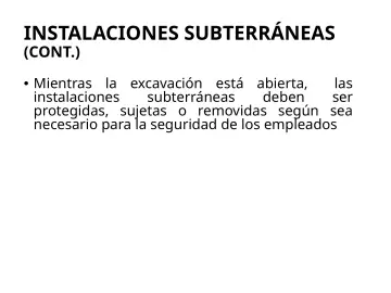 Slide 40: INSTALACIONES SUBTERRÁNEAS