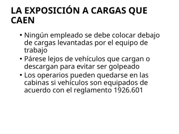 Slide 43: LA EXPOSICIÓN A CARGAS QUE CAEN