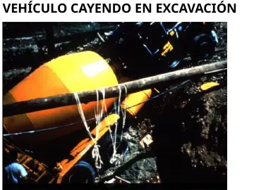 Slide 47: VEHÍCULO CAYENDO EN EXCAVACIÓN