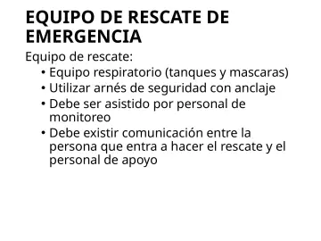Slide 53: EQUIPO DE RESCATE DE EMERGENCIA