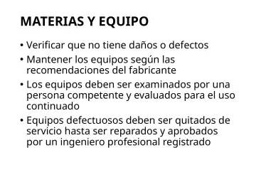 Slide 78: MATERIAS Y EQUIPO
