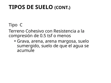 Slide 102: TIPOS DE SUELO (CONT.)