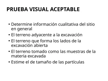 Slide 105: PRUEBA VISUAL ACEPTABLE