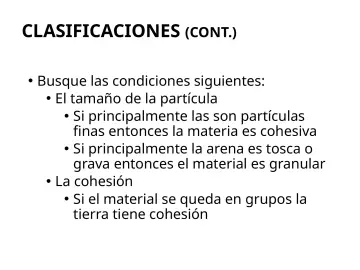 Slide 124: CLASIFICACIONES (CONT.)
