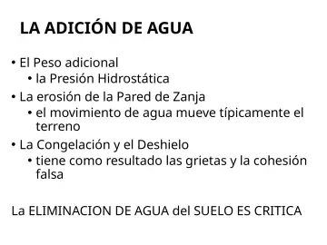 Slide 126: LA ADICIÓN DE AGUA
