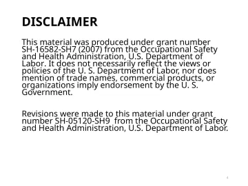 Slide 4: DISCLAIMER