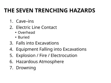 Slide 31: THE SEVEN TRENCHING HAZARDS