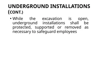 Slide 40: UNDERGROUND INSTALLATIONS ( CONT.)