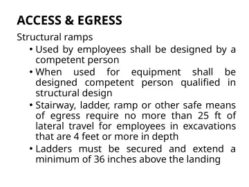 Slide 41: ACCESS & EGRESS