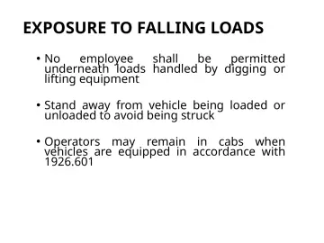 Slide 43: EXPOSURE TO FALLING LOADS