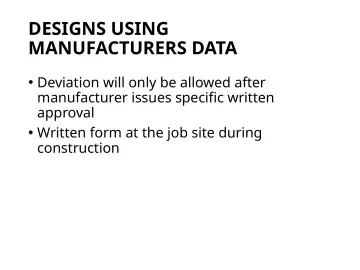 Slide 77: DESIGNS USING MANUFACTURERS DATA