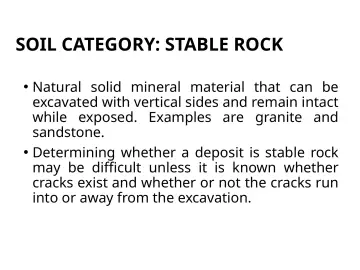 Slide 95: SOIL CATEGORY: STABLE ROCK