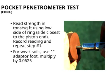 Slide 120: POCKET PENETROMETER TEST