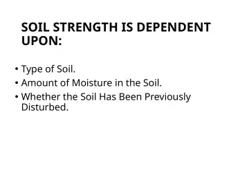 Slide 125: SOIL STRENGTH IS DEPENDENT UPON:
