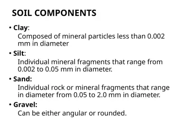Slide 127: SOIL COMPONENTS