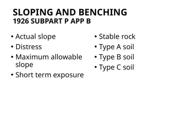 Slide 141: SLOPING AND BENCHING