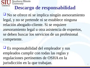 Slide 2: Descargo de responsabilidad