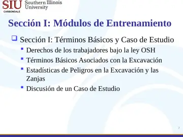 Slide 7: Sección I: Módulos de Entrenamiento