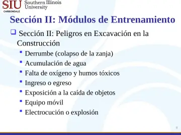 Slide 8: Sección II: Módulos de Entrenamiento