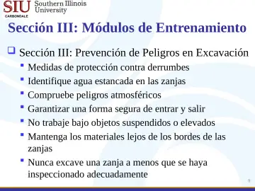 Slide 9: Sección III: Módulos de Entrenamiento