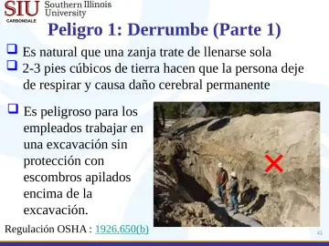 Slide 41: Peligro 1: Derrumbe (Parte 1)