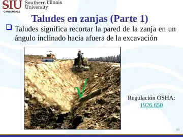 Slide 66: Taludes en zanjas (Parte 1)