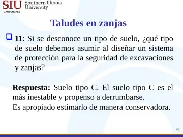 Slide 68: Taludes en zanjas