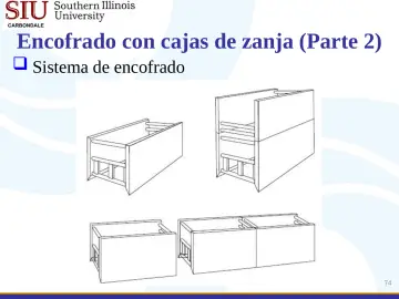 Slide 74: Encofrado con cajas de zanja (Parte 2)