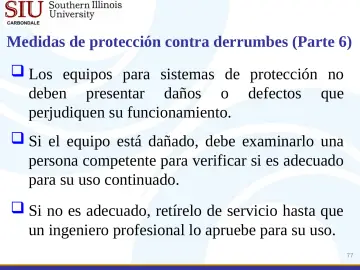 Slide 77: Medidas de protección contra derrumbes (Parte 6)