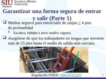 Slide 82: Garantizar una forma segura de entrar y salir (Parte 1)