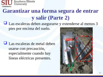 Slide 83: Garantizar una forma segura de entrar y salir (Parte 2)