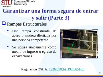 Slide 84: Garantizar una forma segura de entrar y salir (Parte 3)
